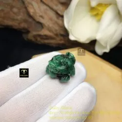 Long quy ngọc Cẩm thạch sơn thuỷ xanh lý, KT 18,5mm Long quy ngọc Cẩm thạch sơn thuỷ xanh lý, KT 18,5mm