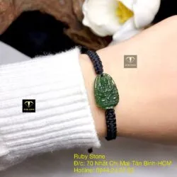 Vòng tết tay Phật bản mệnh ngọc bích Canada, KT 18-20mm