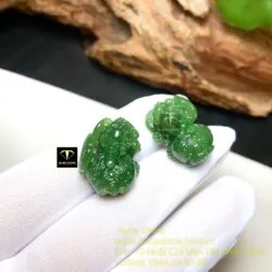 Tỳ hưu ngọc bích Canada xanh lá chạm trổ tinh xảo Tỳ hưu ngọc bích Canada xanh lá chạm trổ tinh xảo