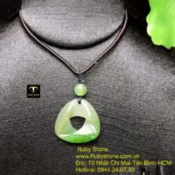 Mặt dây chuyền ngọc bích kiểu Maori, KT 24mm