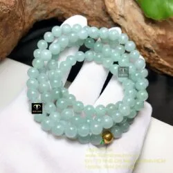 Chuỗi 108 hạt ngọc Cẩm thạch xanh lơ 6,9 ly Chuỗi 108 hạt ngọc Cẩm thạch xanh lơ 6,9 ly