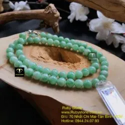 Chuỗi cổ ngọc cẩm thạch đậu lý 61 hạt