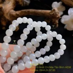 Vòng chuỗi Phỉ thuý băng ngọc 108 hạt, mix charm vàng hoa sen 24k - Ảnh 3