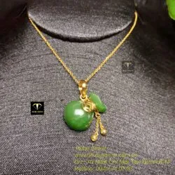 Mặt dây chuyền túi tiền Ngọc bích, vàng 18k - Hình ảnh 4