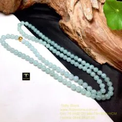 Chuỗi 108 hạt ngọc Cẩm thạch xanh lơ 6,9 ly