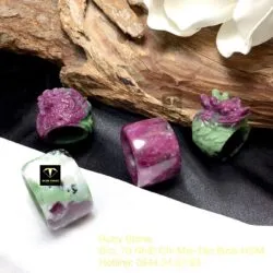 Nhẫn càn long Ruby Nam Phi (Ruby zoisite)