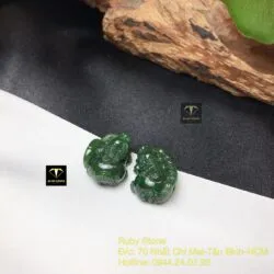 Tỳ hưu Ngọc bích chạm khắc tinh xảo, kích thước 20mm - Ảnh 7