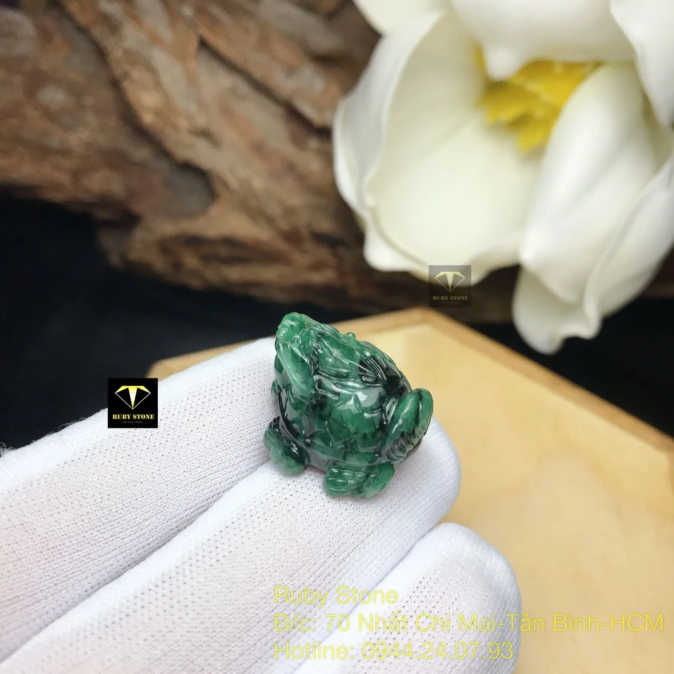 Long quy ngọc Cẩm thạch sơn thuỷ xanh lý, KT 18,5mm Long quy ngọc Cẩm thạch sơn thuỷ xanh lý, KT 18,5mm - Ảnh 7