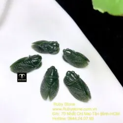 Ngọc thiền (ve sầu) ngọc bích Canada, KT 16mm