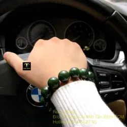 Vòng chuỗi Ngọc bích xanh đậm VIP 15 ly - Hình ảnh 3