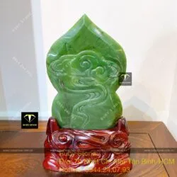 Tượng Phật Quan Thế Âm Bồ Tát ngọc bích Canada, KT 21x13cm (Chưa bao gồm đế gỗ) - Ảnh 9