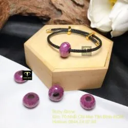 Vòng tay charm Ruby Nam Phi mài giác - Ảnh 2