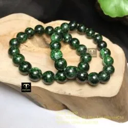 Vòng chuỗi Cẩm thạch sơn thuỷ xanh đen 10 ly - Ảnh 3