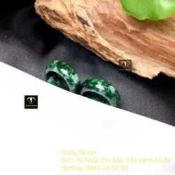 Nhẫn cặp ngọc Cẩm thạch sơn thuỷ A xanh lý 8 ly - Ảnh 8