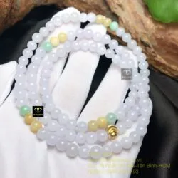 Vòng cổ Phúc-Lộc-Thọ ngọc Cẩm thạch 5,9 ly