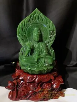 Tượng Phật Quan Thế Âm Bồ Tát ngọc bích Canada, KT 21x13cm (Chưa bao gồm đế gỗ) - Ảnh 5