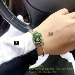 Bộ sản phẩm vòng và nhẫn charm Ngọc bích mài giác - Ảnh 6