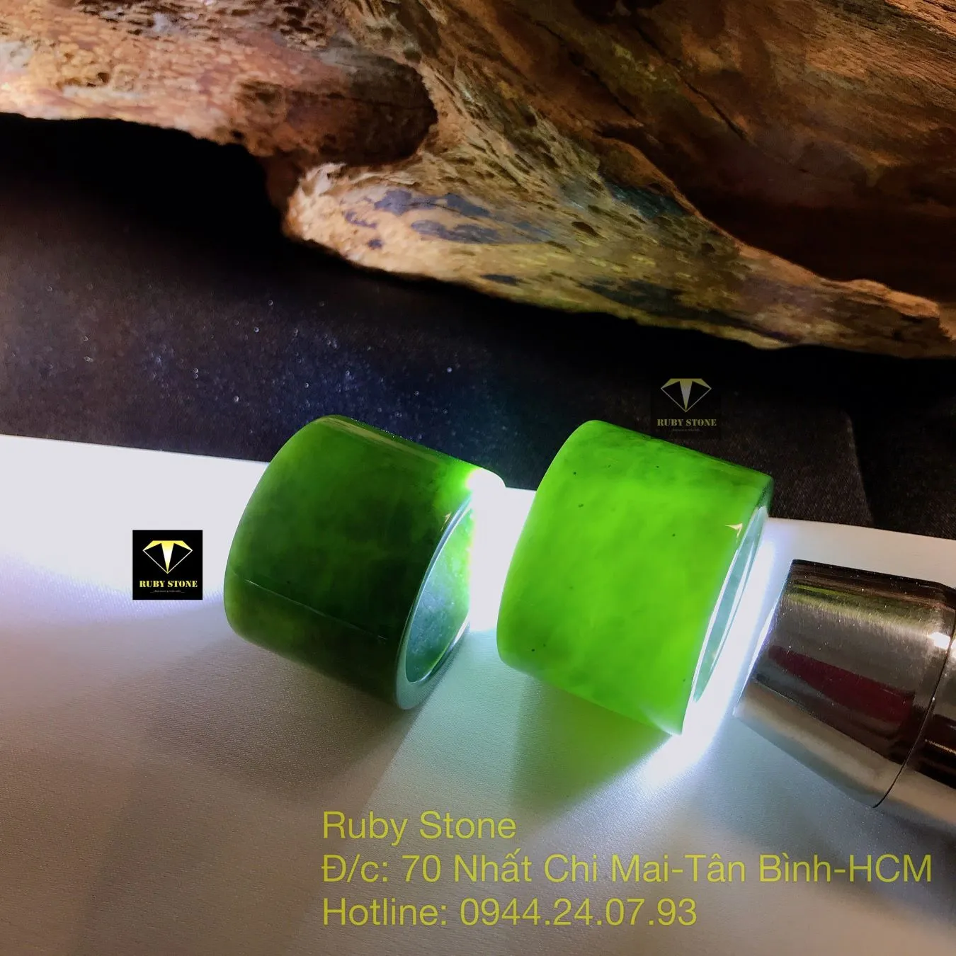 Nhẫn càn long Ngọc bích xanh đậm, bản 20mm Nhẫn càn long Ngọc bích xanh đậm, bản 20mm - Ảnh 4