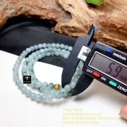 Chuỗi 108 hạt ngọc Cẩm thạch phiêu lam hoa 5,9 ly - Ảnh 5