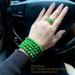 Chuỗi 108 hạt ngọc bích Canada và nhẫn 9 ly - Ảnh 4