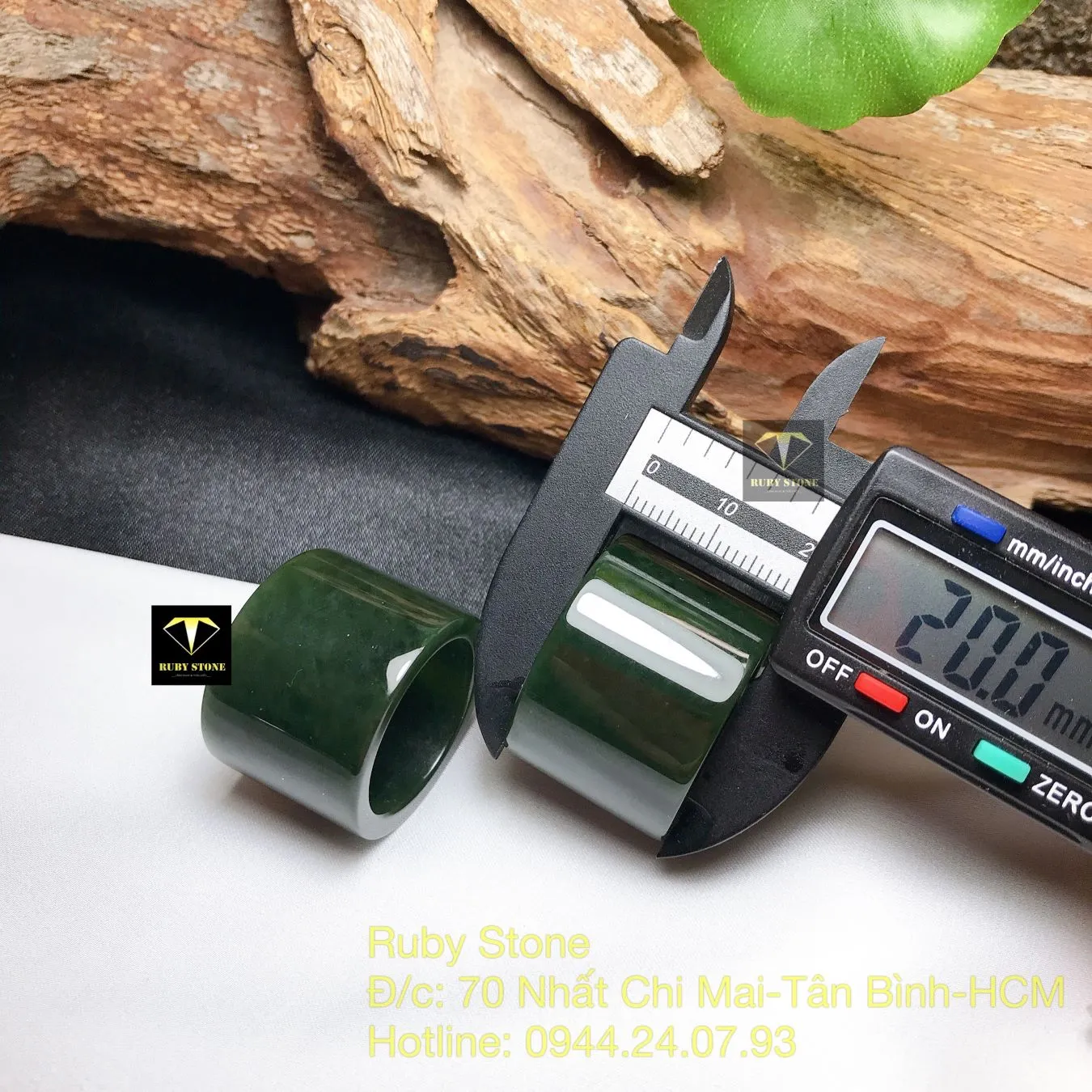 Nhẫn càn long Ngọc bích xanh đậm, bản 20mm Nhẫn càn long Ngọc bích xanh đậm, bản 20mm - Ảnh 5