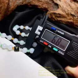 Chuỗi cổ ngọc Cẩm thạch phúc-lộc-thọ xen kẽ 6,8 ly - Ảnh 3