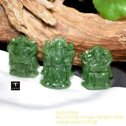 Thần tài ngọc bích Canada xanh lý tạc tay, kích thước 45mm - Hình ảnh 6