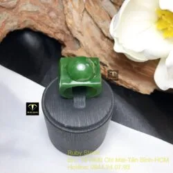 Nhẫn nam Trái châu ngọc bích Canada xanh lá - Ảnh 2