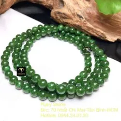 Chuỗi hạt 108 Ngọc bích Canada xanh lá 8,5mm - Hình ảnh 8