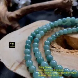 Chuỗi lam ngọc 108 hạt mix charm vàng hoa sen 24k - Ảnh 3