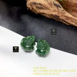 Tỳ hưu Ngọc bích chạm khắc tinh xảo, kích thước 20mm - Ảnh 8