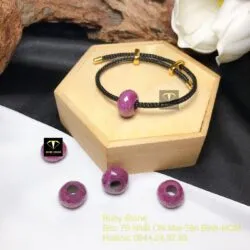 Vòng tay charm Ruby Nam Phi mài giác - Ảnh 3