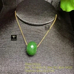 Mặt dây chuyền charm ngọc bích Canada xanh lá mài giác - Ảnh 4