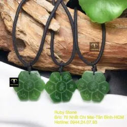 Mặt dây chuyền Lục Tự Đại Minh Chân Ngôn liên hoa, mặt sau khắc chữ “Om”, KT 30mm - Hình ảnh 7