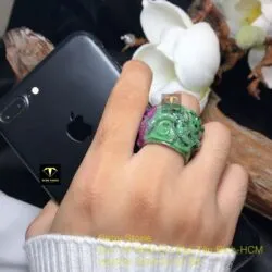 Nhẫn càn long chạm rồng Ruby Nam Phi - Ảnh 2