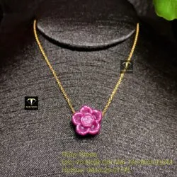Mặt dây chuyền hoa sen Ruby Nam Phi - Ảnh 4