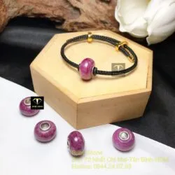 Charm Ruby Nam Phi trơn, cẩn bạc 925 - Ảnh 2