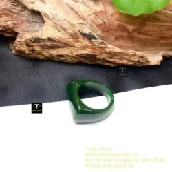 Nhẫn yên ngựa ngọc bích Canada xanh đậm bông lý Nhẫn yên ngựa ngọc bích Canada xanh đậm bông lý