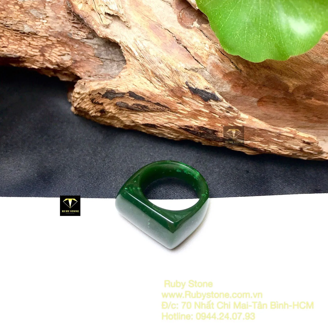 Nhẫn yên ngựa ngọc bích Canada xanh đậm bông lý Nhẫn yên ngựa ngọc bích Canada xanh đậm bông lý - Ảnh 5