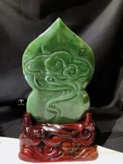 Tượng Phật Quan Thế Âm Bồ Tát ngọc bích Canada, KT 21x13cm (Chưa bao gồm đế gỗ) - Ảnh 2