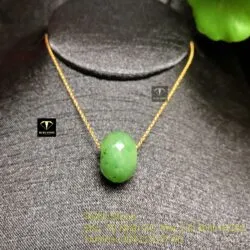 Mặt dây chuyền charm ngọc bích Canada xanh lá mài giác - Ảnh 3