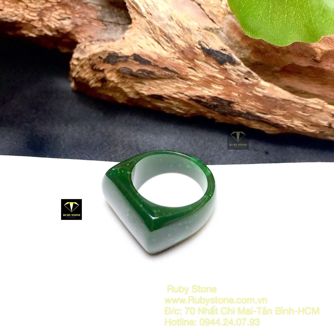 Nhẫn yên ngựa ngọc bích Canada xanh đậm bông lý Nhẫn yên ngựa ngọc bích Canada xanh đậm bông lý - Ảnh 6