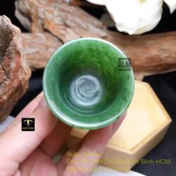Ly (chén) trà Ngọc bích xanh lá, KT 44x49x5mm - Hình ảnh 8