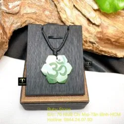 Mặt dây chuyền Lục Tự Đại Minh Chân Ngôn liên hoa, mặt sau khắc chữ “Om”, KT 30mm - Hình ảnh 9