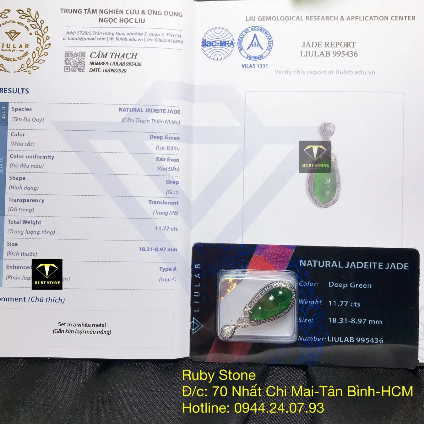 Mặt dây chuyền trái đậu Phỉ thuý xanh táo, vàng trắng 18k (750) Mặt dây chuyền trái đậu Phỉ thuý xanh táo, vàng trắng 18k (750) - Ảnh 4