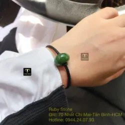 Vòng tay và nhẫn mix charm Ngọc bích xanh lá mài giác - Ảnh 4