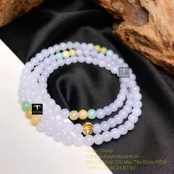 Vòng cổ Phúc-Lộc-Thọ ngọc Cẩm thạch 5,9 ly