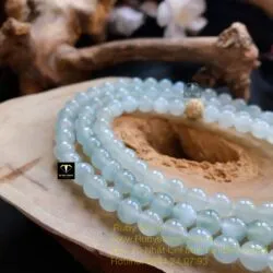 Chuỗi phỉ thuý lam băng 7 ly 108 hạt - Ảnh 5