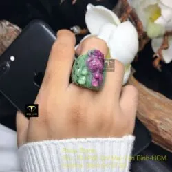 Nhẫn đầu rồng Ruby Nam Phi (Ruby zoisite) - Ảnh 7