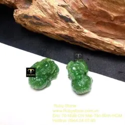 Tỳ hưu ngọc bích Canada xanh lá chạm trổ tinh xảo Tỳ hưu ngọc bích Canada xanh lá chạm trổ tinh xảo
